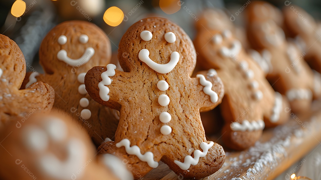 Biscoitos natalinos sobre fundo isolado