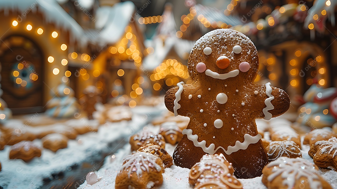 Biscoitos natalinos sobre fundo isolado