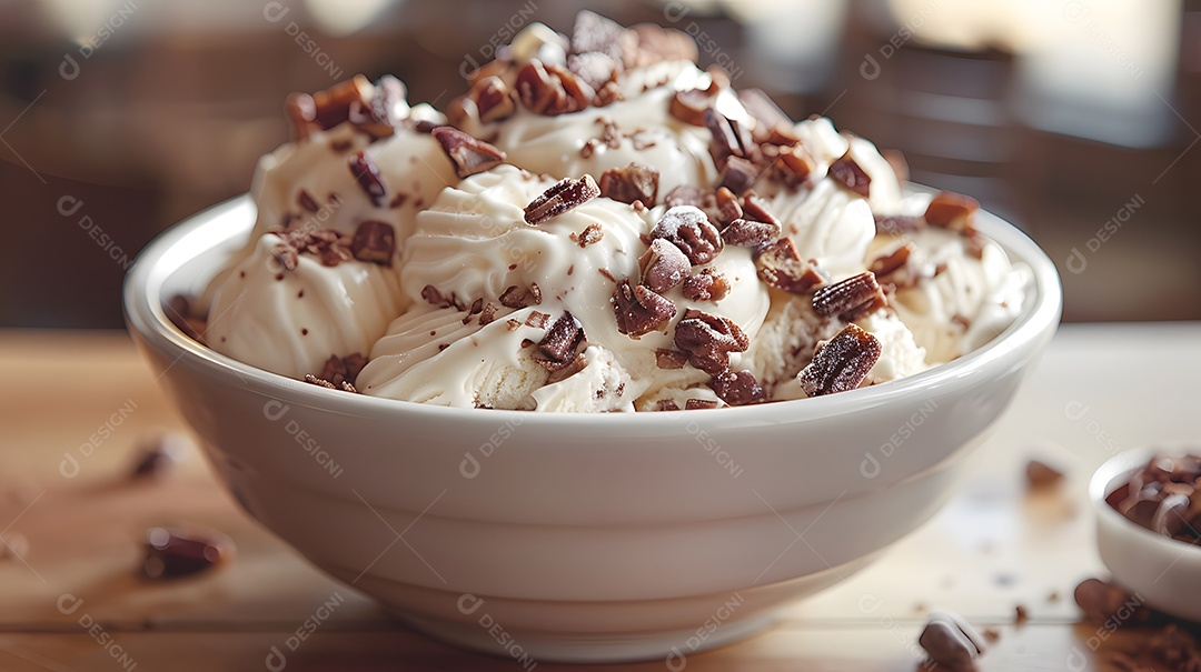 Delicioso sorvete de chocolate sobre fundo isolado