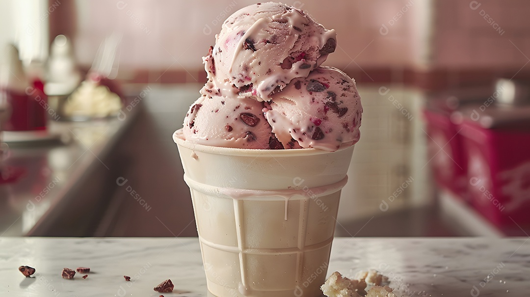 Delicioso sorvete sobre fundo isolado