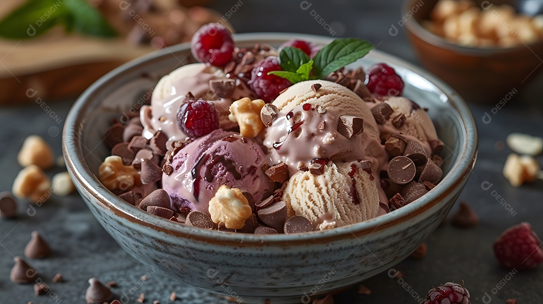 Delicioso sorvete sobre fundo isolado