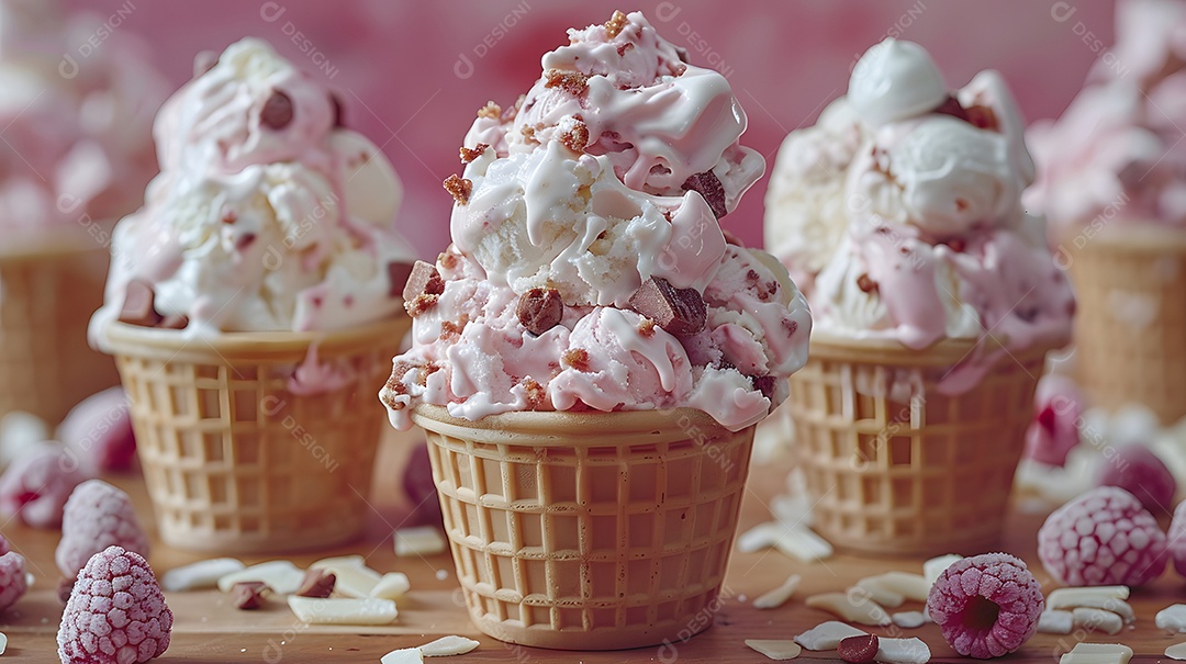 Delicioso sorvete sobre fundo isolado