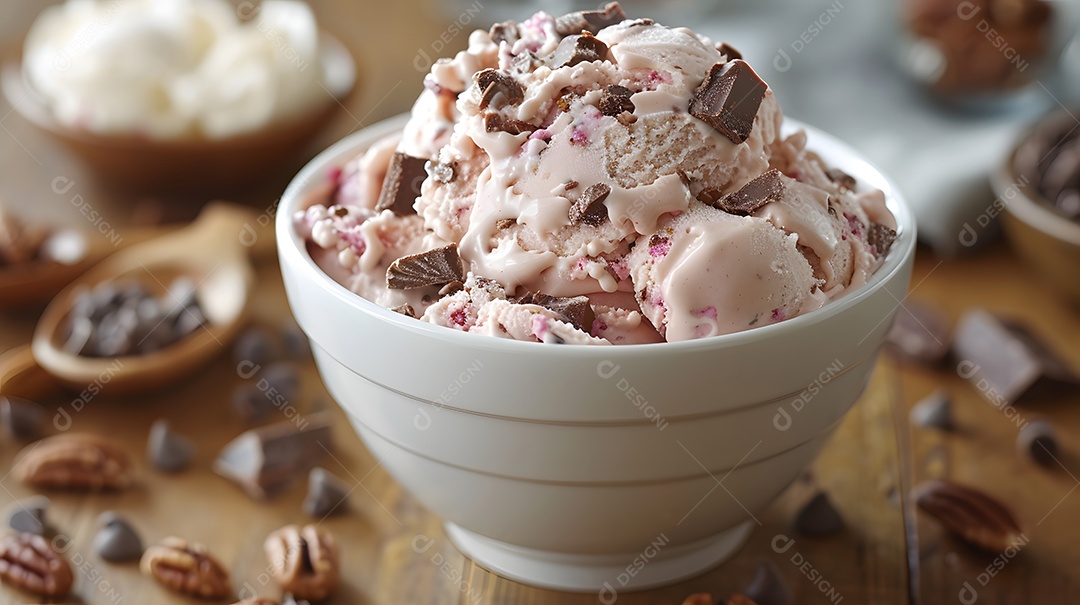 Delicioso sorvete de chocolate sobre fundo isolado