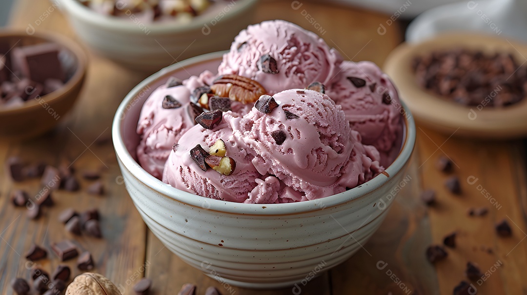 Delicioso sorvete de chocolate sobre fundo isolado