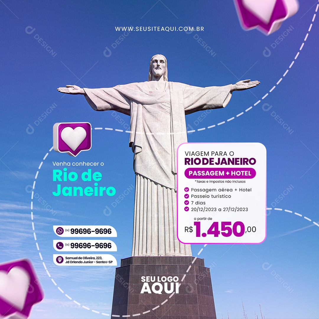 Agência de Viagens Turismo Social Media PSD Editável