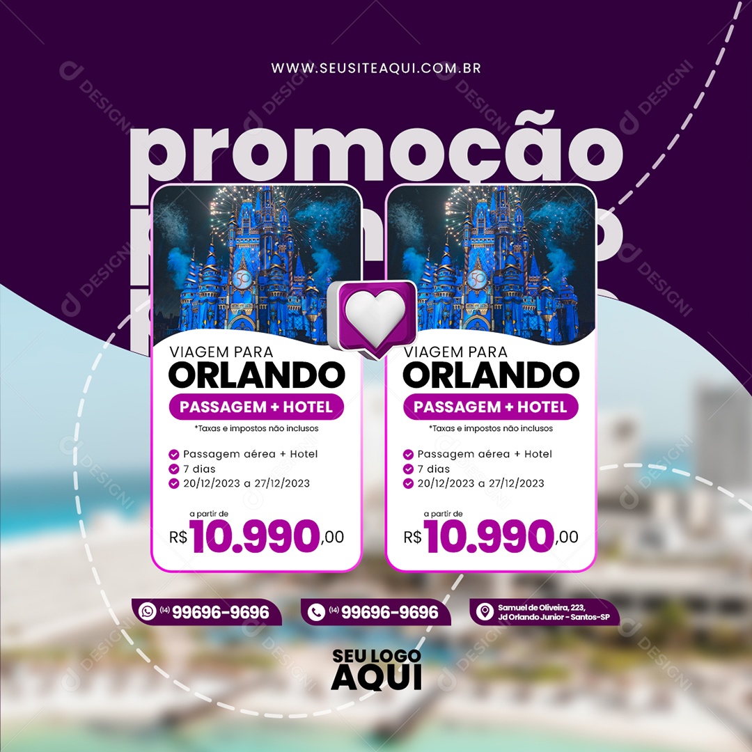 Agência de Viagens Turismo Social Media PSD Editável