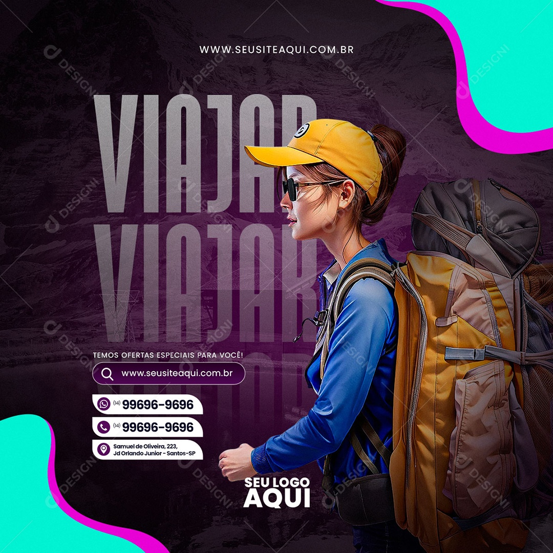 Agência de Viagens Turismo Social Media PSD Editável