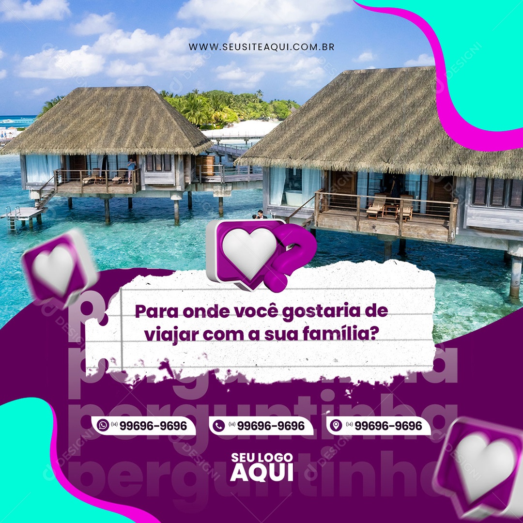 Agência de Viagens Turismo Social Media PSD Editável