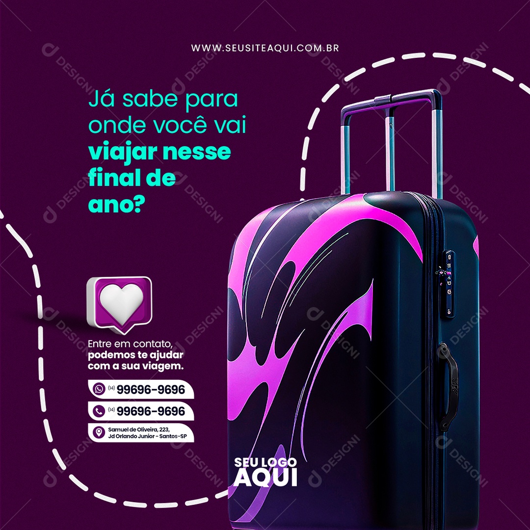 Agência de Viagens Turismo Social Media PSD Editável