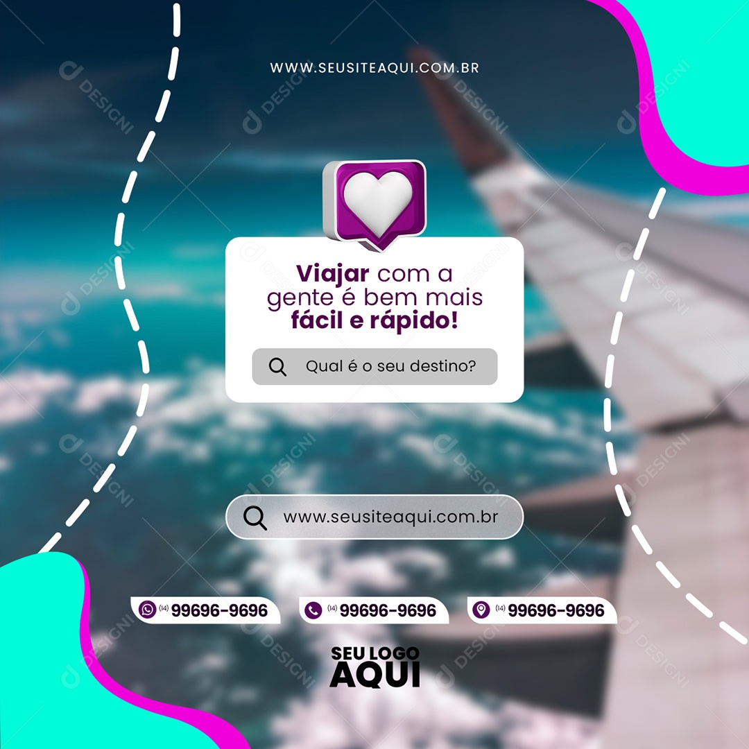 Agência de Viagens Turismo Social Media PSD Editável