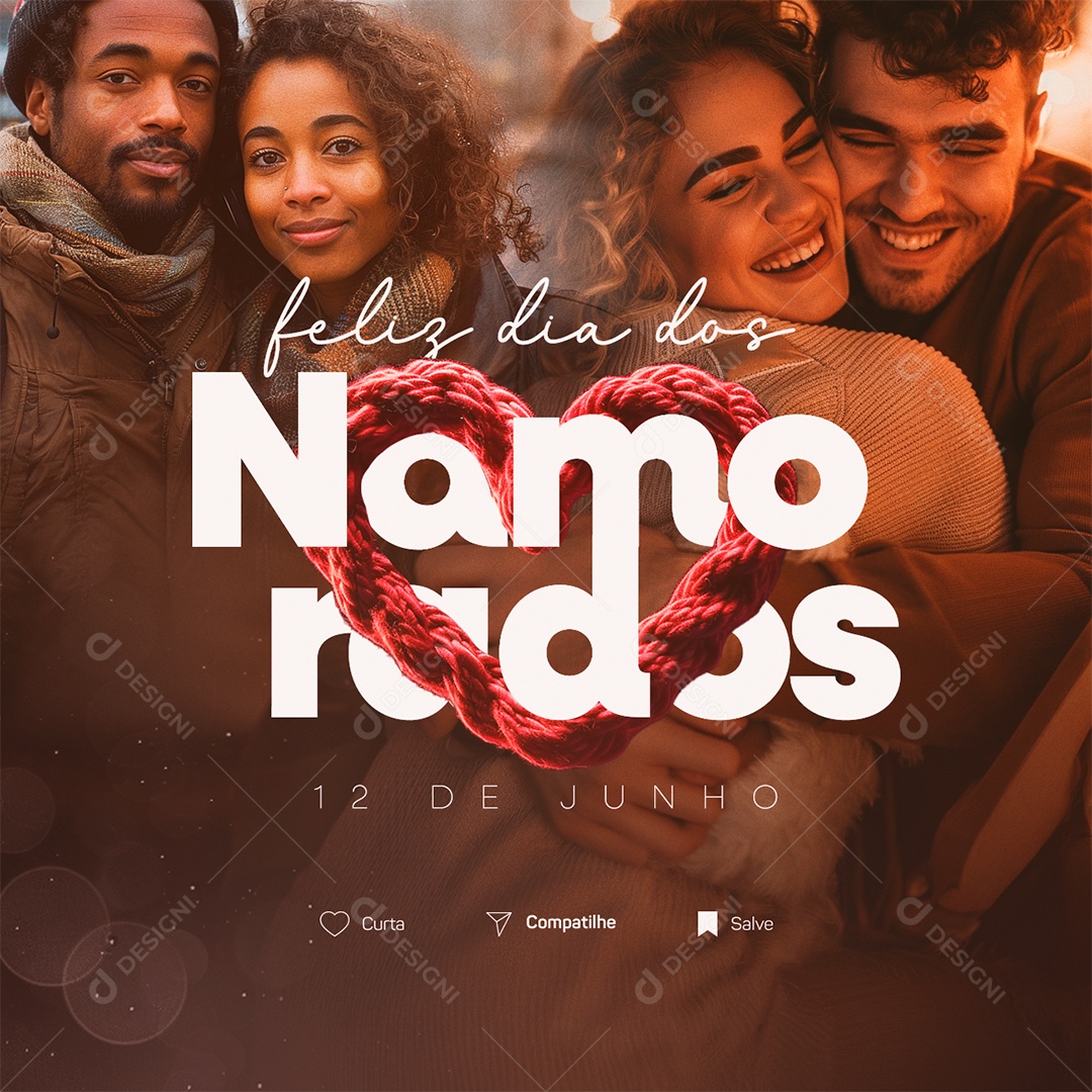 Social Media Feliz Dia dos Namorados 12 de Junho PSD Editável