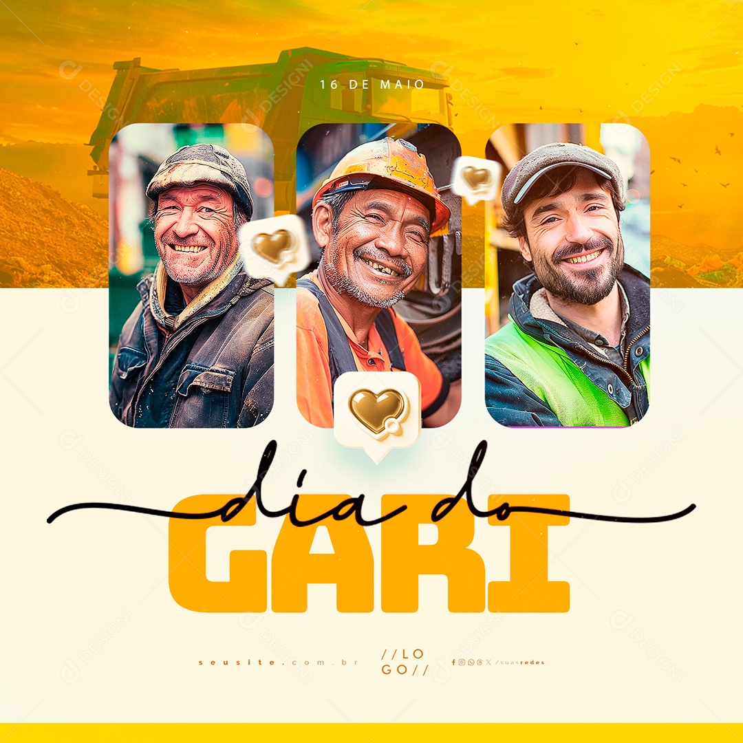 Dia do Gari 16 de Maio Social Media PSD Editável