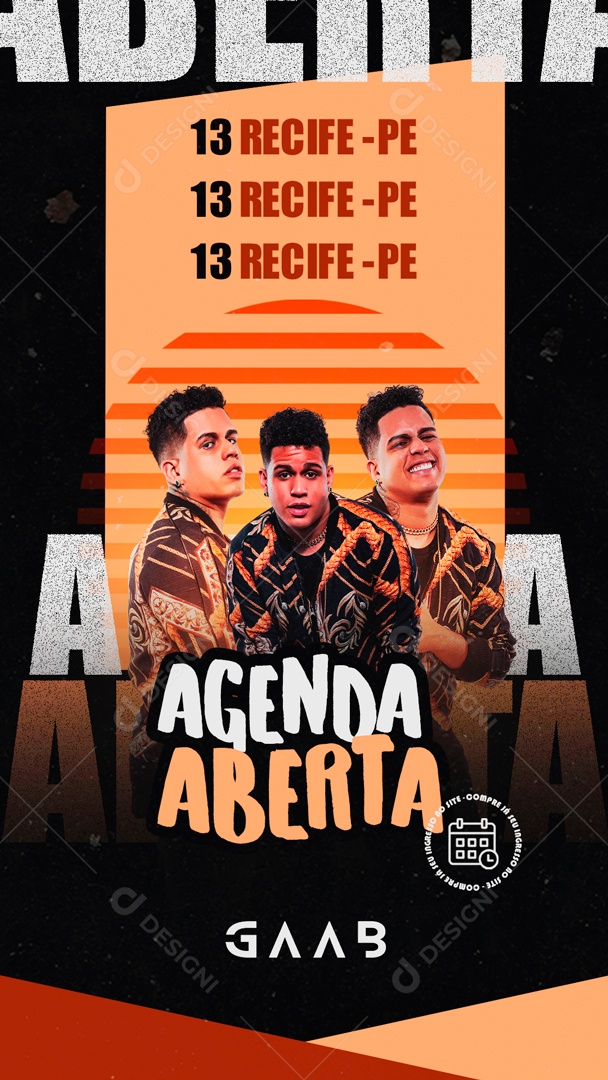 Flyer Story Agenda Aberta Gaab Social Media PSD Editável
