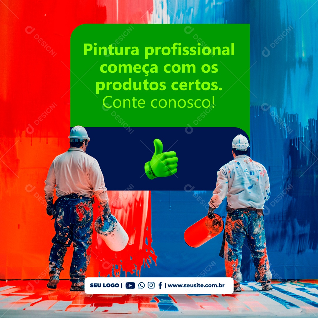 Pintura Profissional Começa com os Produtos Certos Social Media PSD Editável