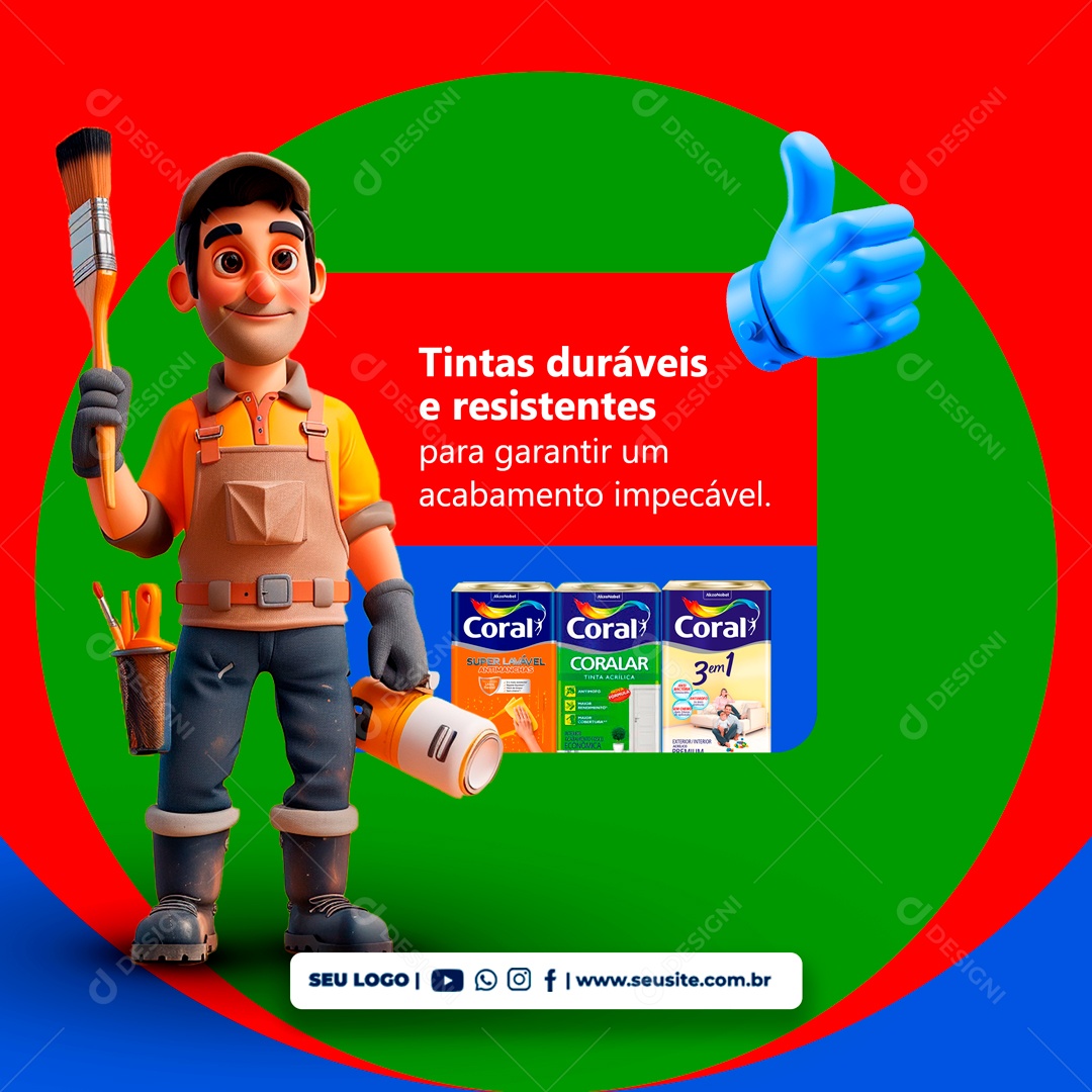 Tintas Duráveis e Resistentes para Garantir um Acabamento Impecável Social Media PSD Editável