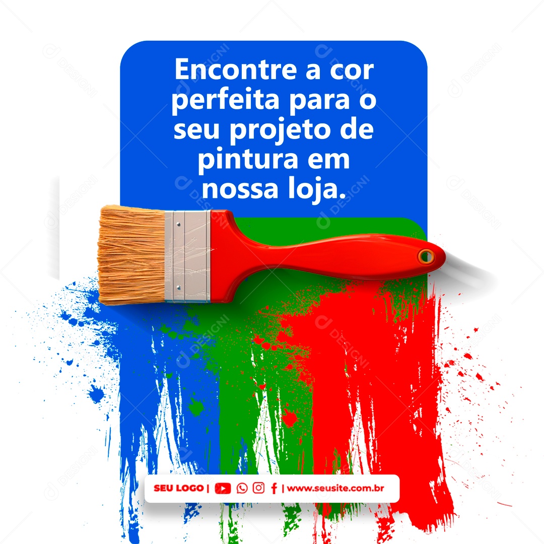 Encontre a Cor Perfeita para seu Projeto de Pintura em nossa Loja Social Media PSD Editável