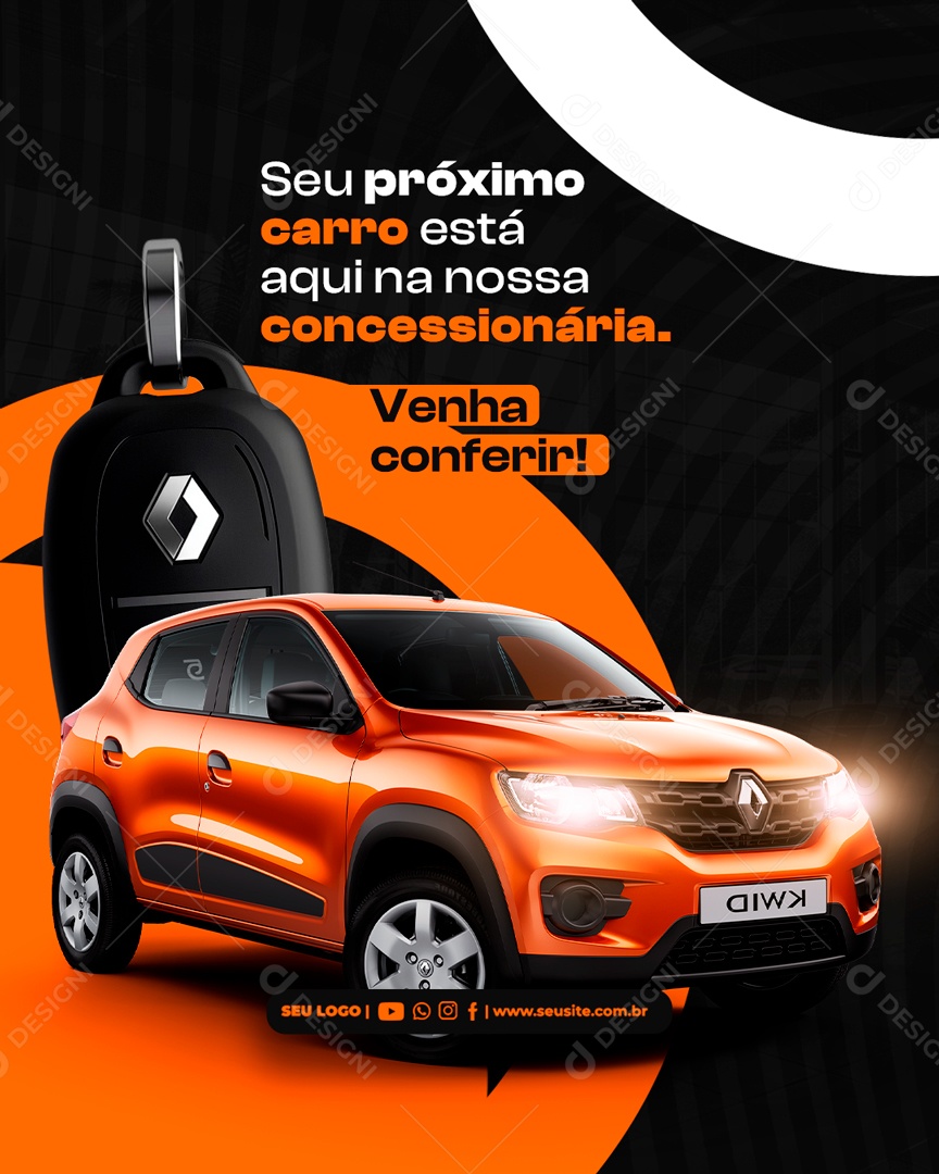 Seu Próximo Carro está Aqui na nossa Concessionária Social Media PSD Editável