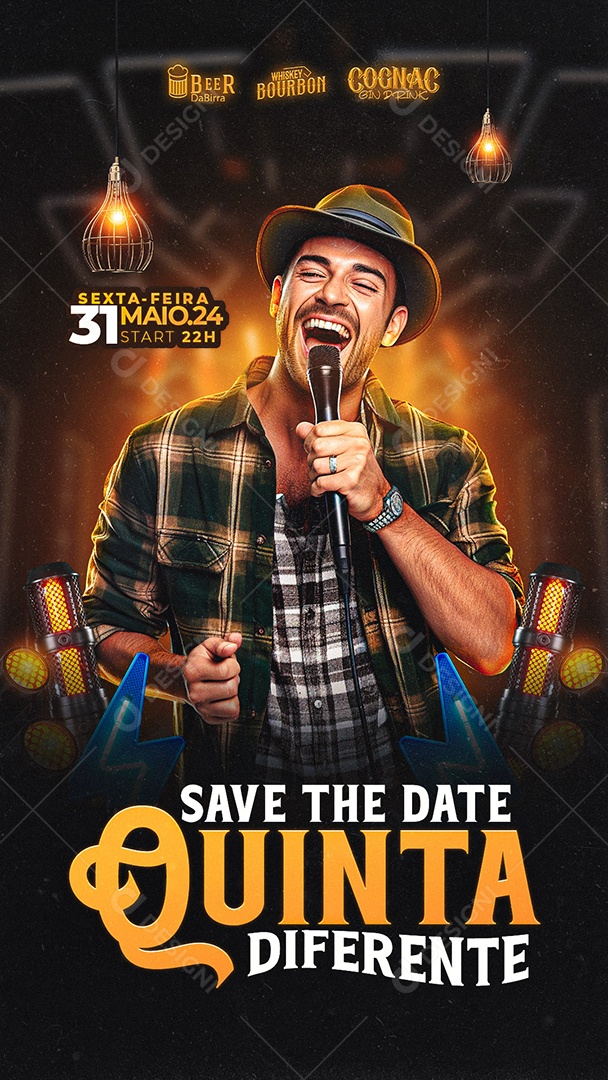 Story Flyer Save The Date Quinta Diferente Social Media PSD Editável