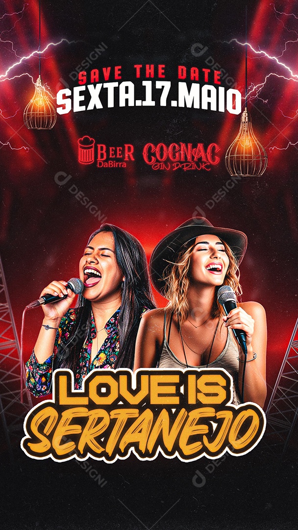 Story Flyer Love is Sertanejo Social Media PSD Editável