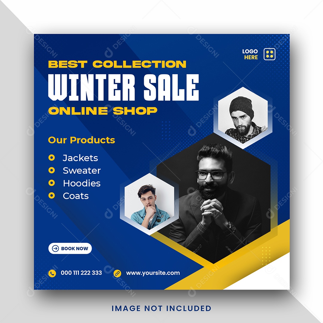 Coleção de Inverno Loja de Roupas Social Media PSD Editável