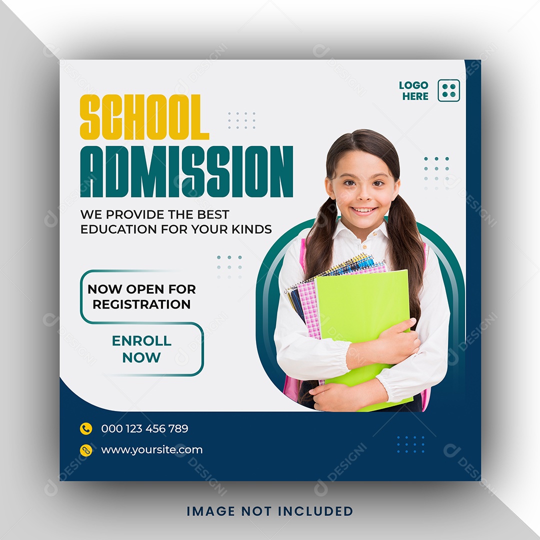 Escola de Admissão Social Media PSD Editável