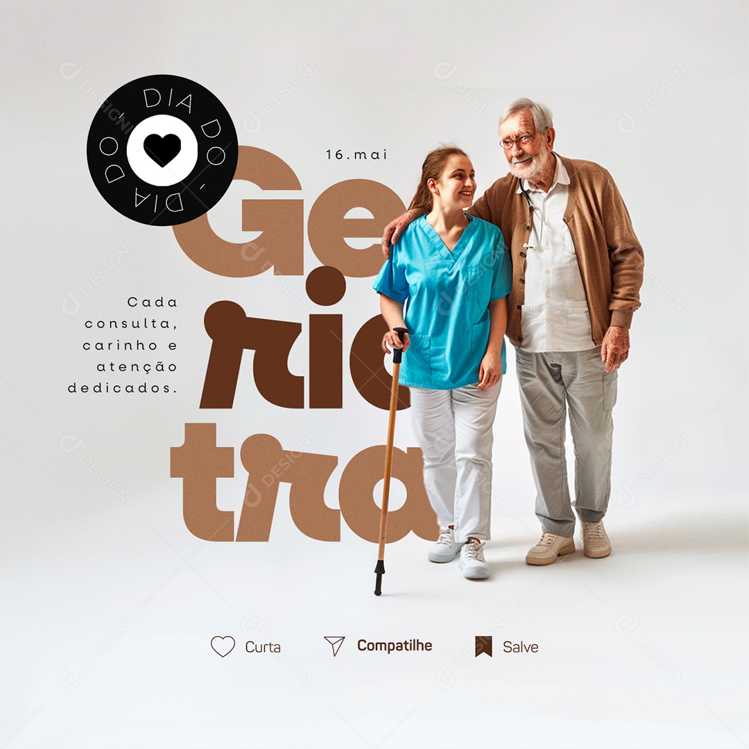 Dia do Geriatra 16 de Maio Cada Consulta Social Media PSD Editável