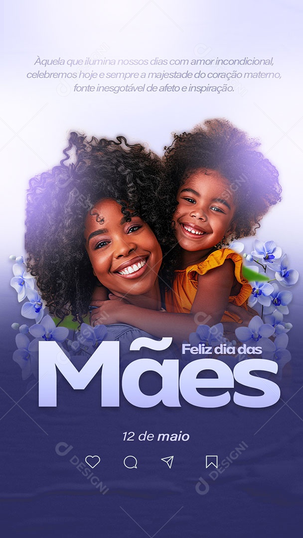 Story Feliz Dia das Mães 12 de Maio Social Media PSD Editável
