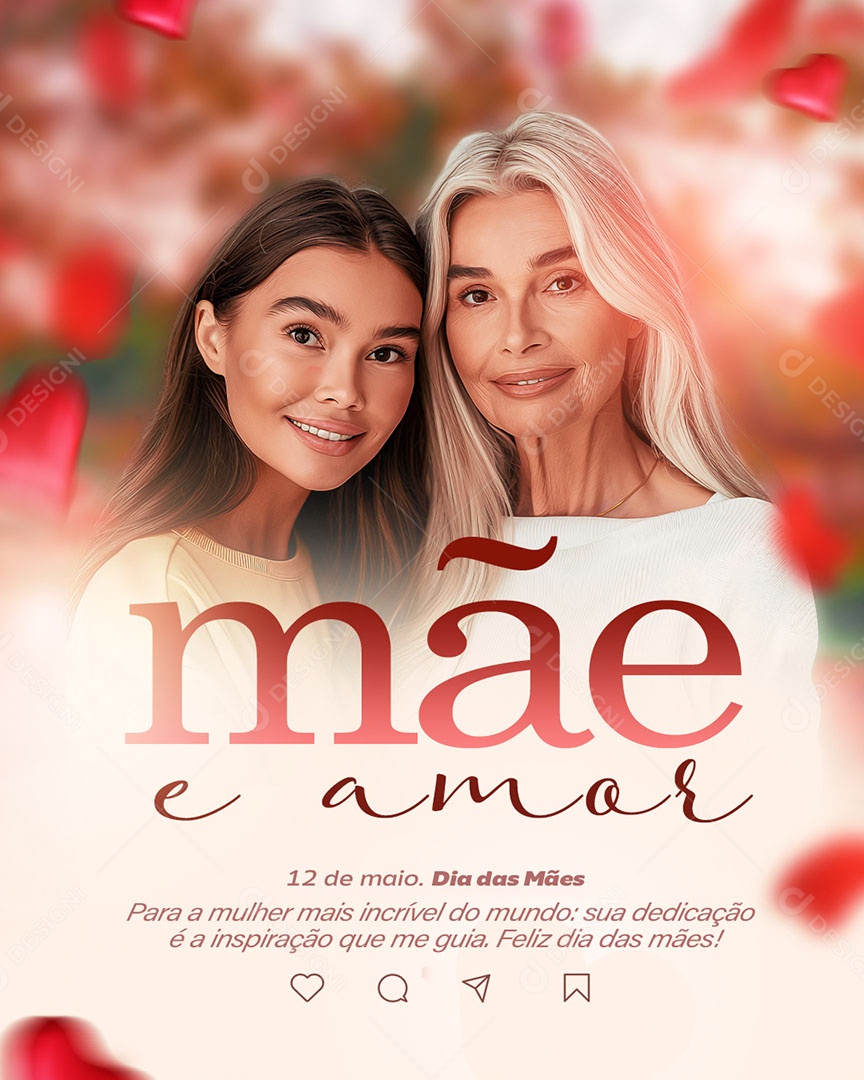 Dia das Mães 12 de Maio Mãe e Amor Social Media PSD Editável