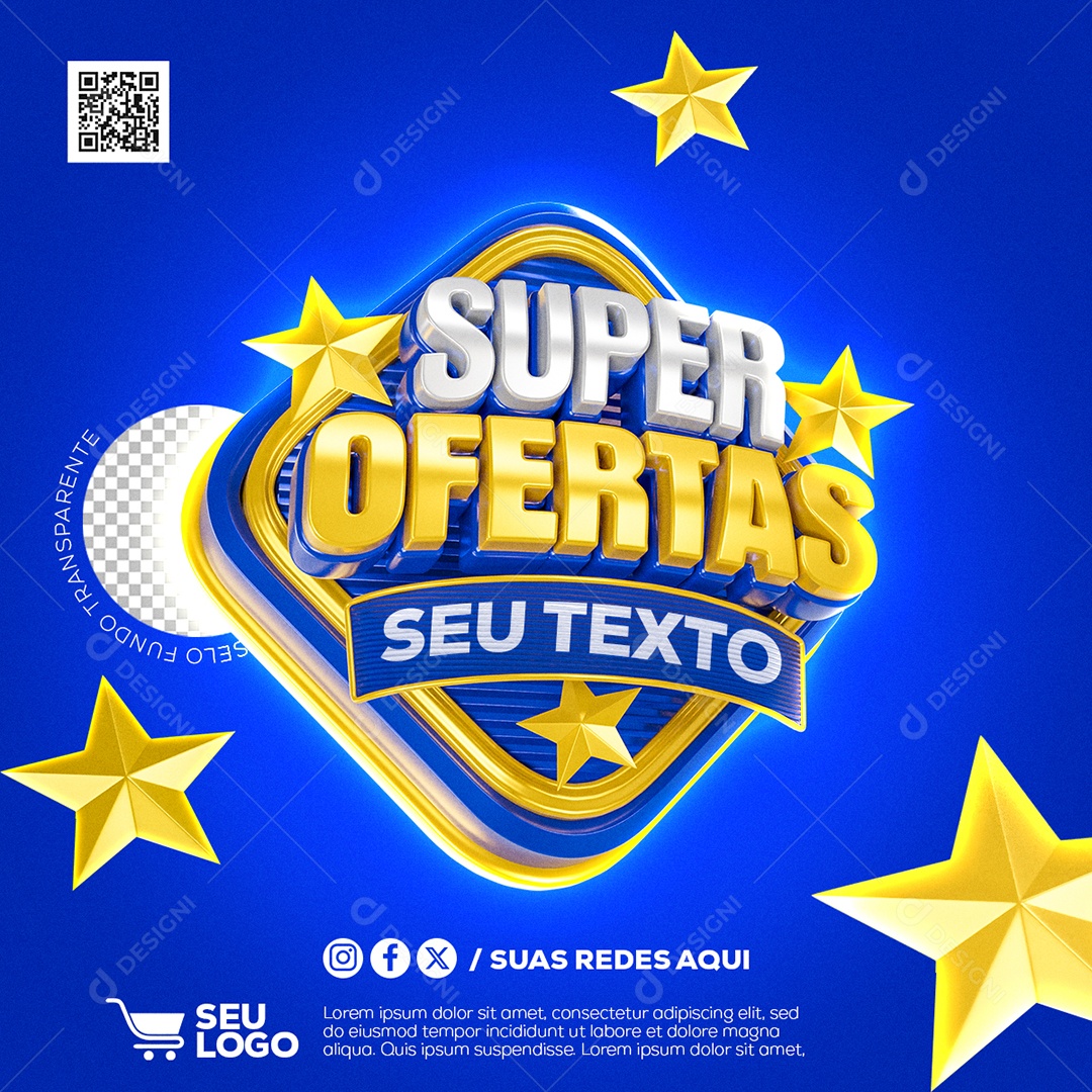 Super Ofertas Selo 3D para Composição PSD