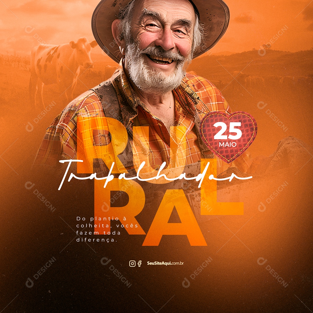 Dia do Trabalhador Rural 25 de Maio Do Plantio à Colheita Social Media PSD Editável