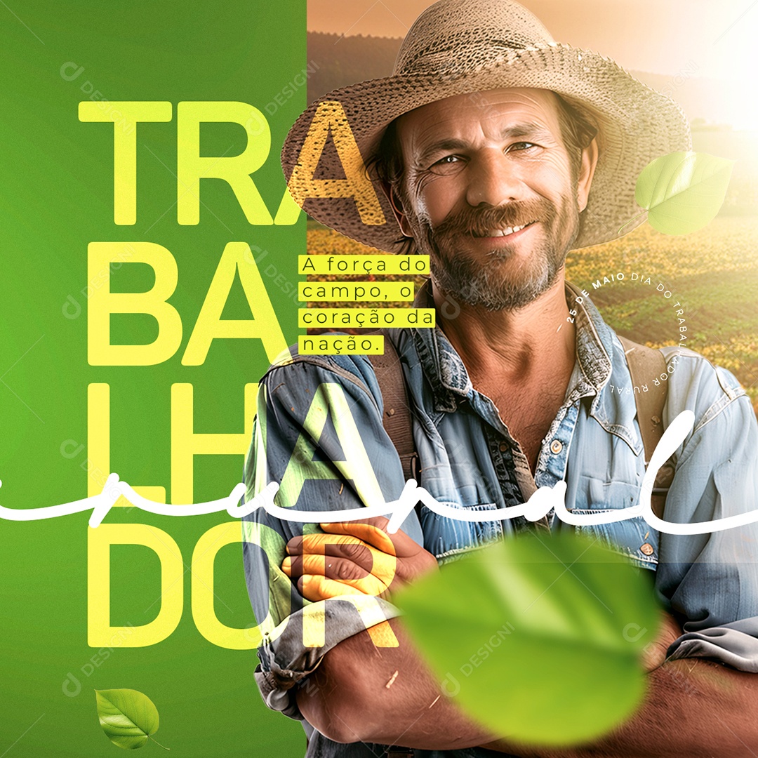 Dia do Trabalhador Rural 25 de Maio A Força do Campo Social Media PSD Editável