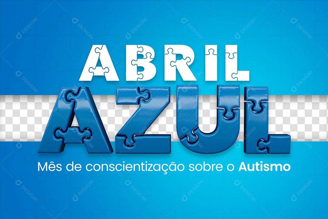 Abril Azul Mês de Conscientização Sobre o Autismo Social Media PSD Editável