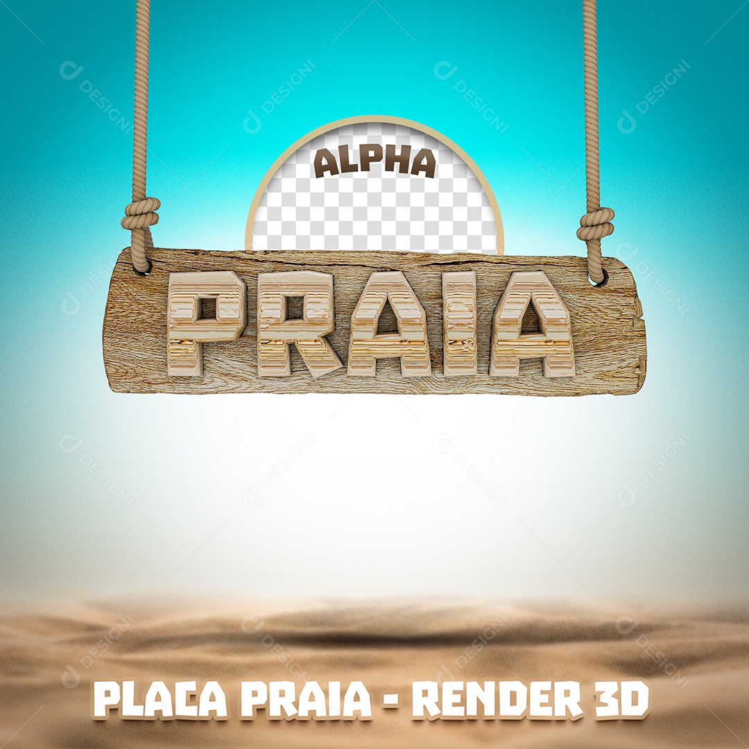Praia Elemento 3D para Composição PSD