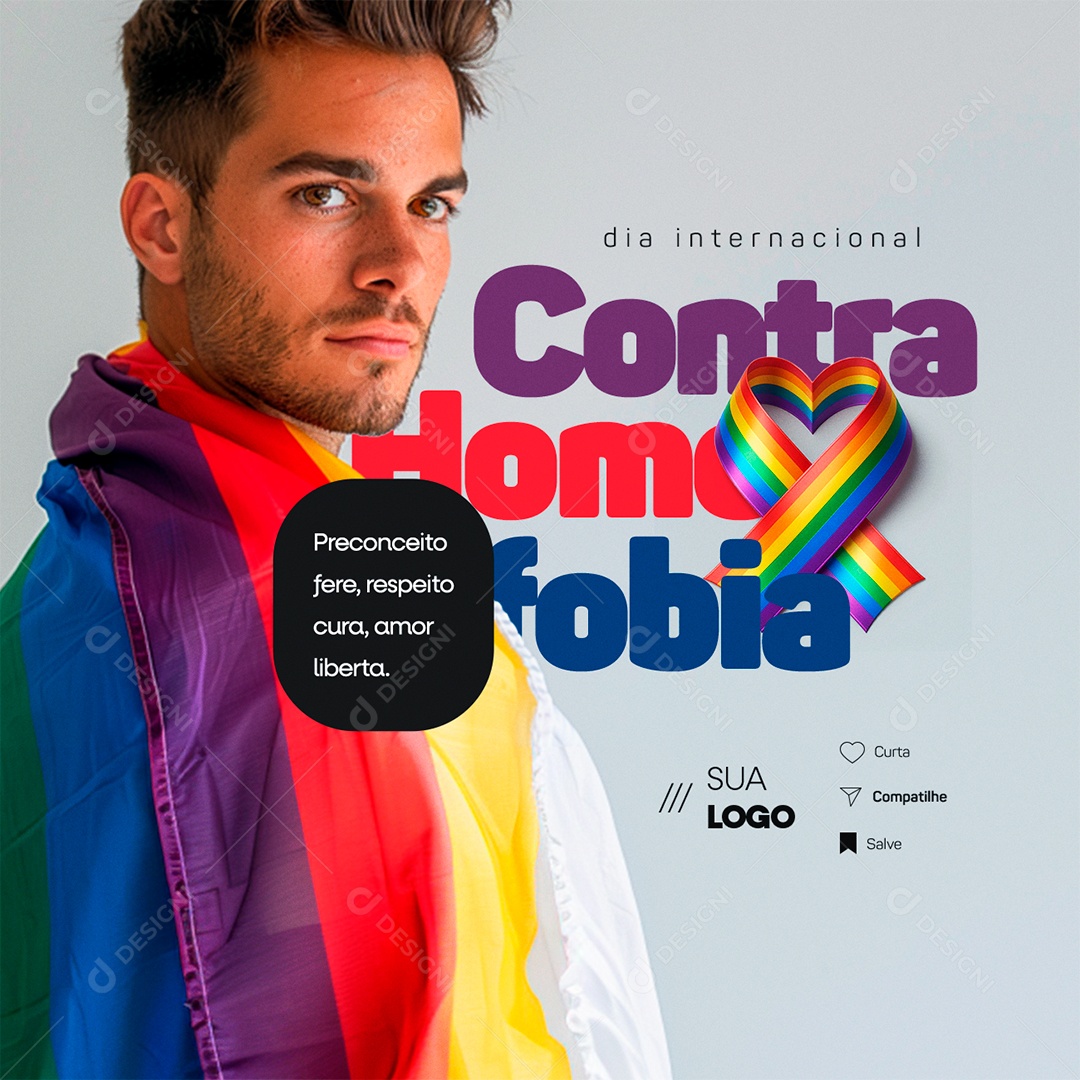 Dia Internacional Contra a Homofobia 17 de Maio Preconceito Fere Social Media PSD Editável