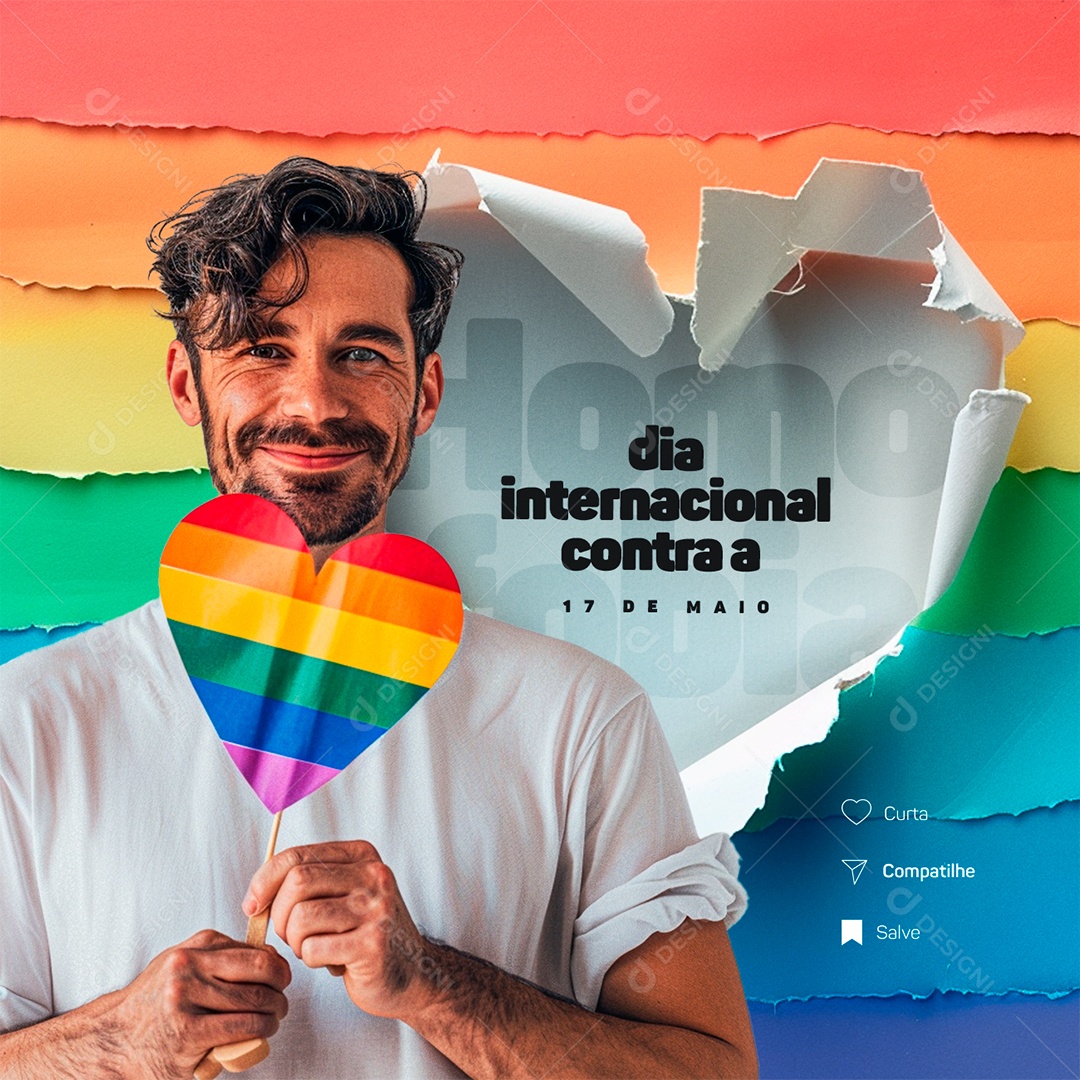 Dia Internacional Contra a Homofobia 17 de Maio Social Media PSD Editável