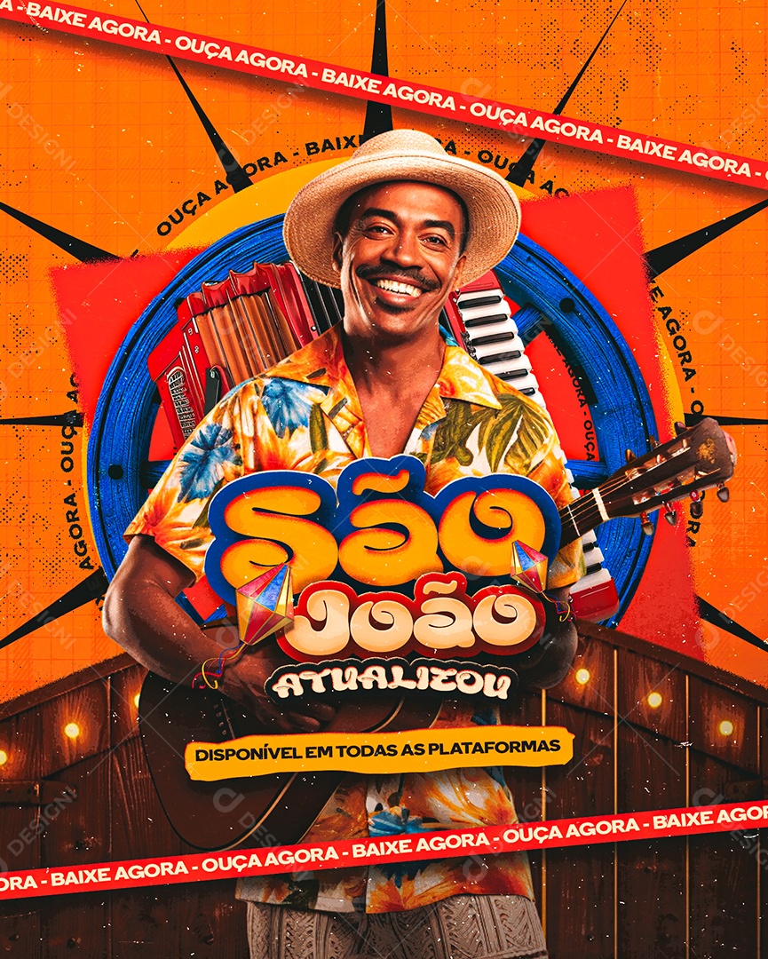 Flyer São João Atualizou Baixe Agora Social Media PSD Editável