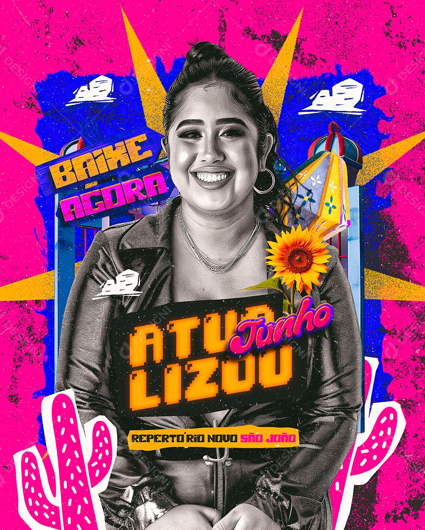 Flyer Baixe Agora Atualizou Junho Repertório Novo São João Social Media PSD Editável