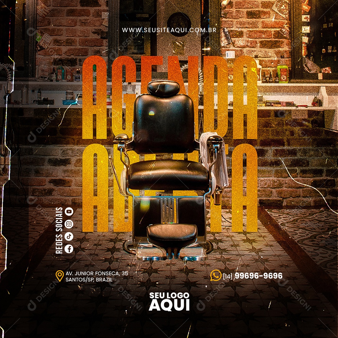 Barbeiro Barbearia Cabelereiro Social Media PSD Editável