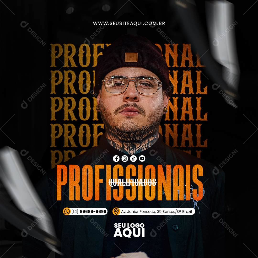 Barbeiro Barbearia Cabelereiro Social Media PSD Editável