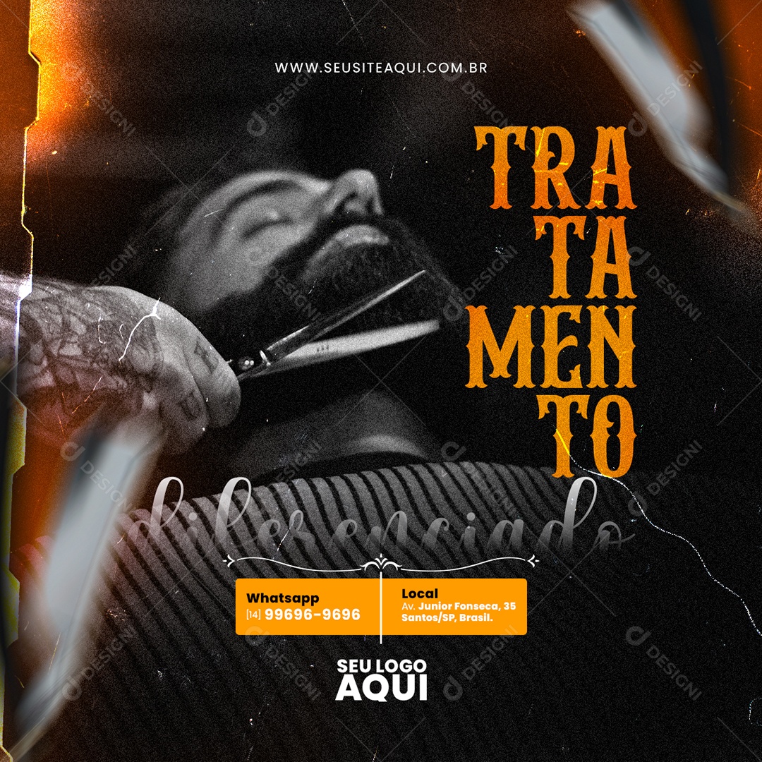 Barbeiro Barbearia Cabelereiro Social Media PSD Editável