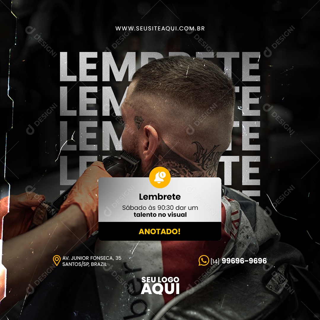 Barbeiro Barbearia Cabelereiro Social Media PSD Editável