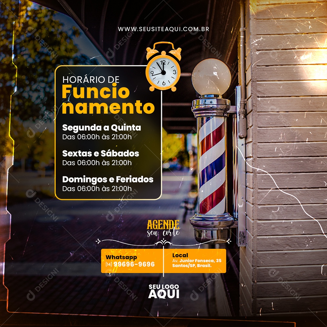 Barbeiro Barbearia Cabelereiro Social Media PSD Editável