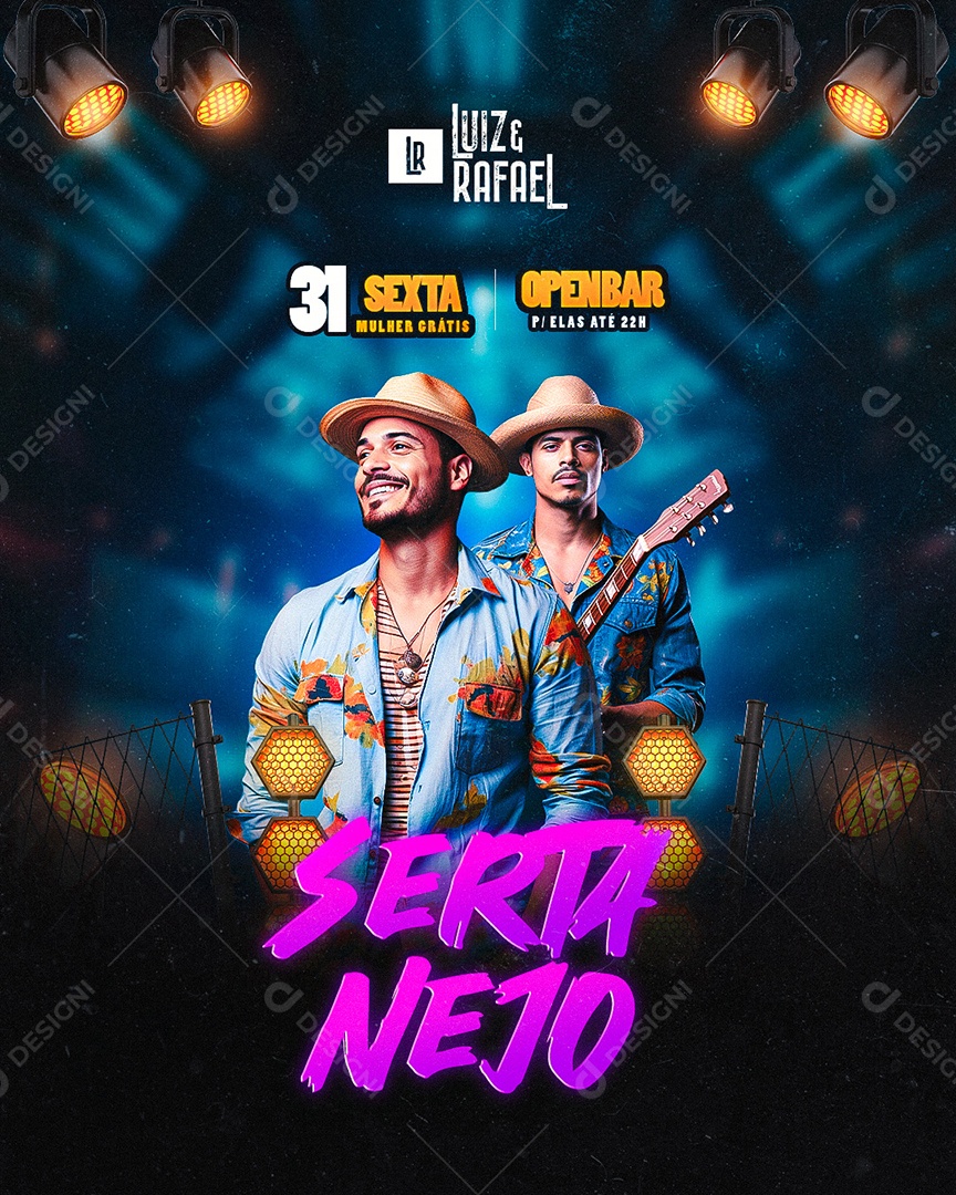 Flyer Sertanejo Luiz e Rafael Social Media PSD Editável