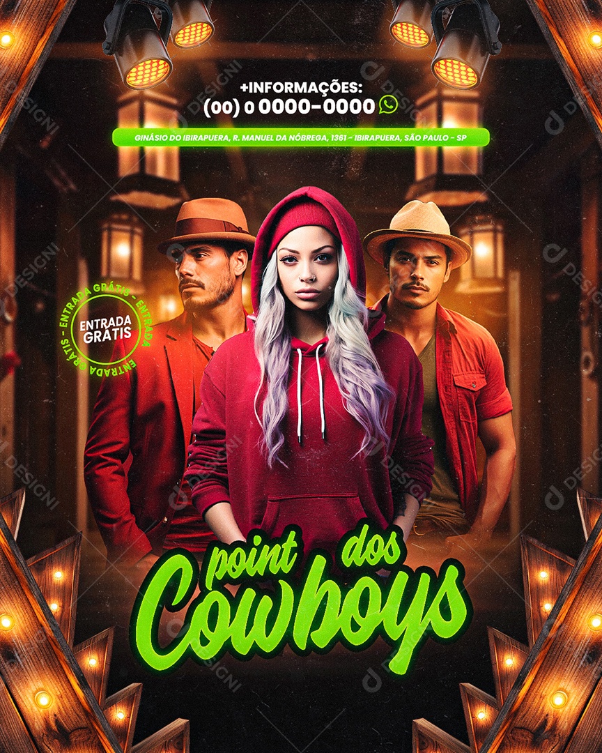 Flyer Point dos Cowboys Social Media PSD Editável