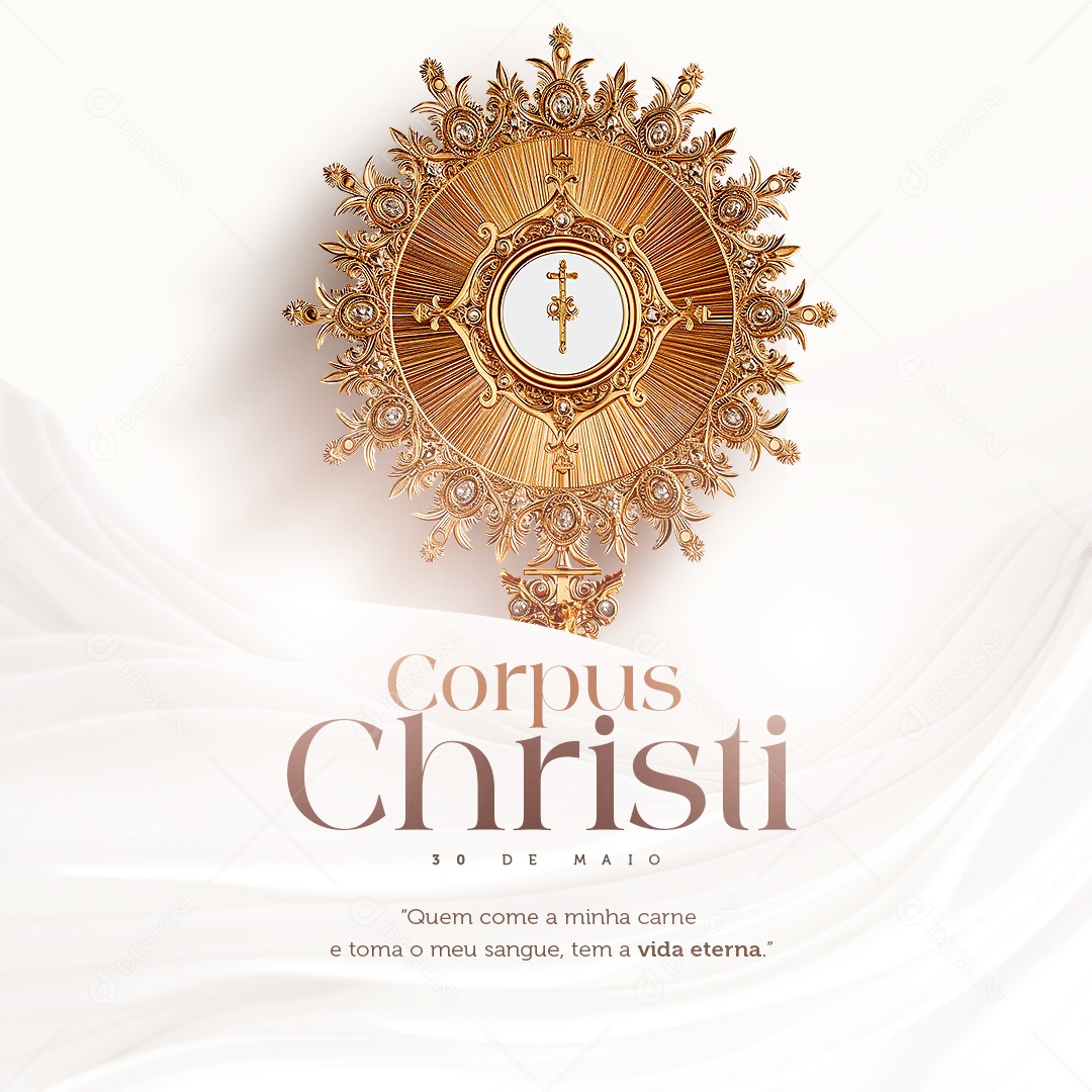 Corpus Christi 30 de Maio tem a Vida Eterna Social Media PSD Editável