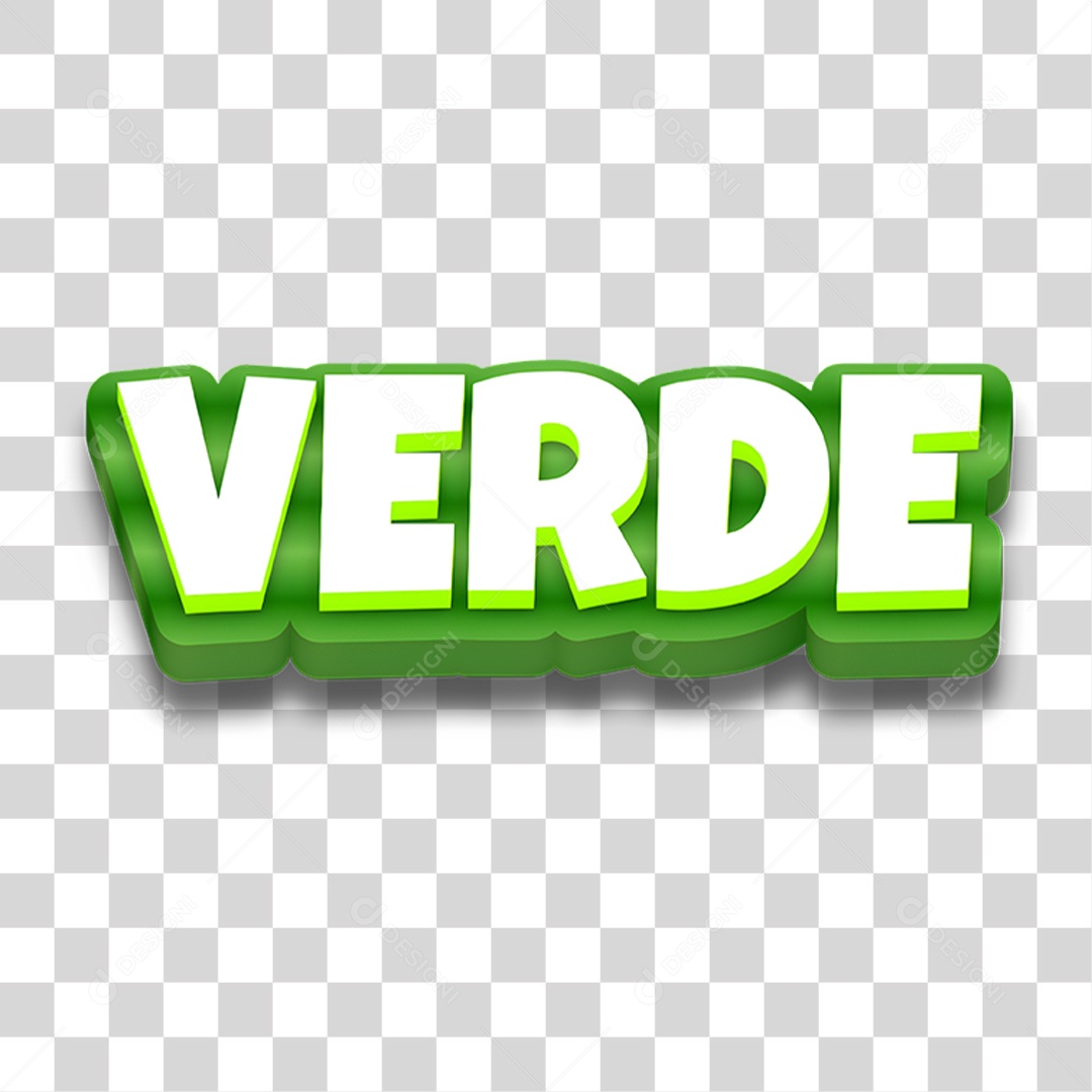 Texto 3D Verde PNG Transparente