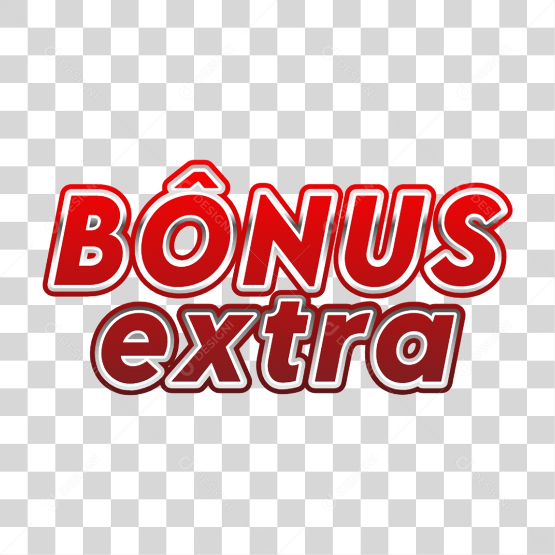 Texto 3D Bônus Extra PNG Transparente