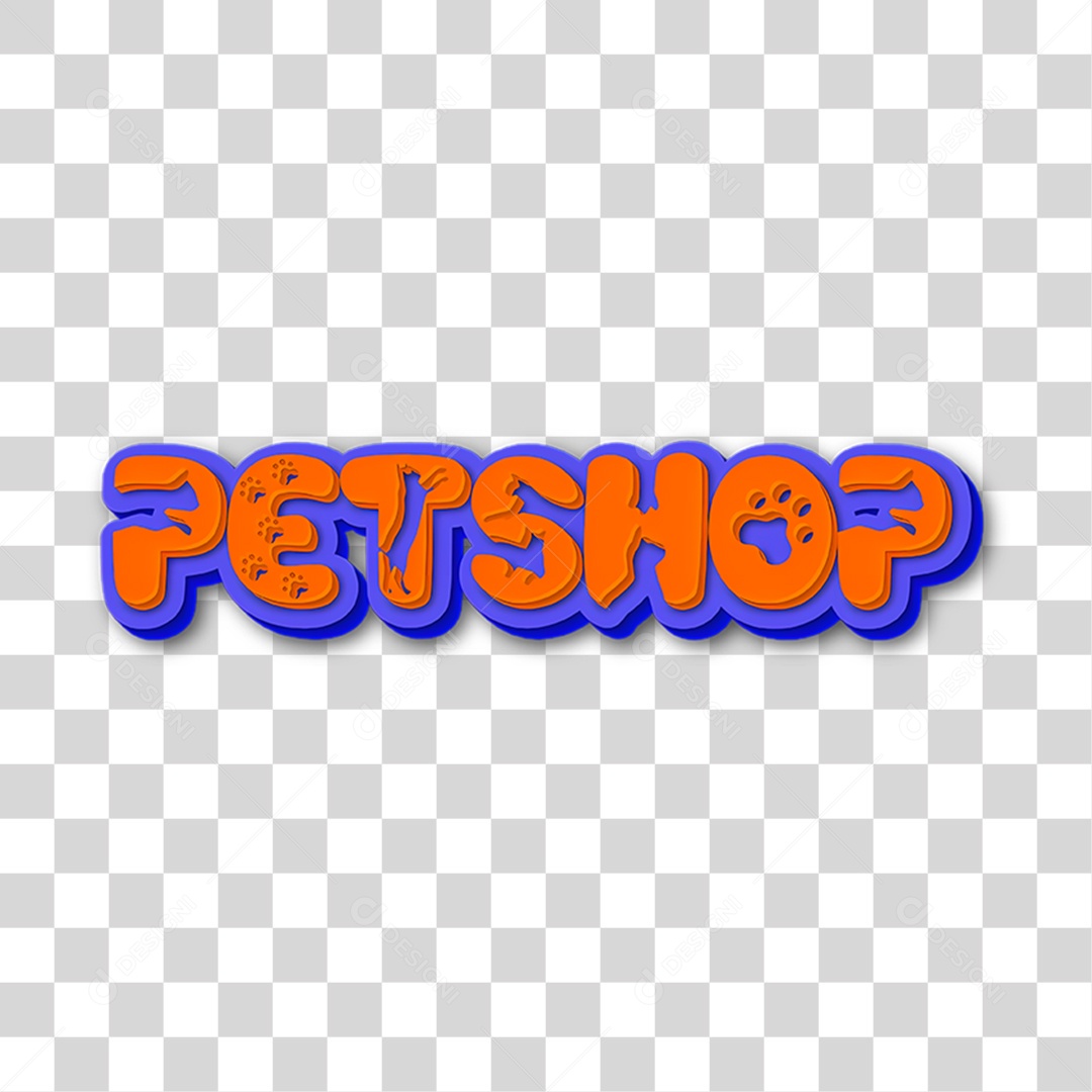 Texto 3D Petshop PNG Transparente