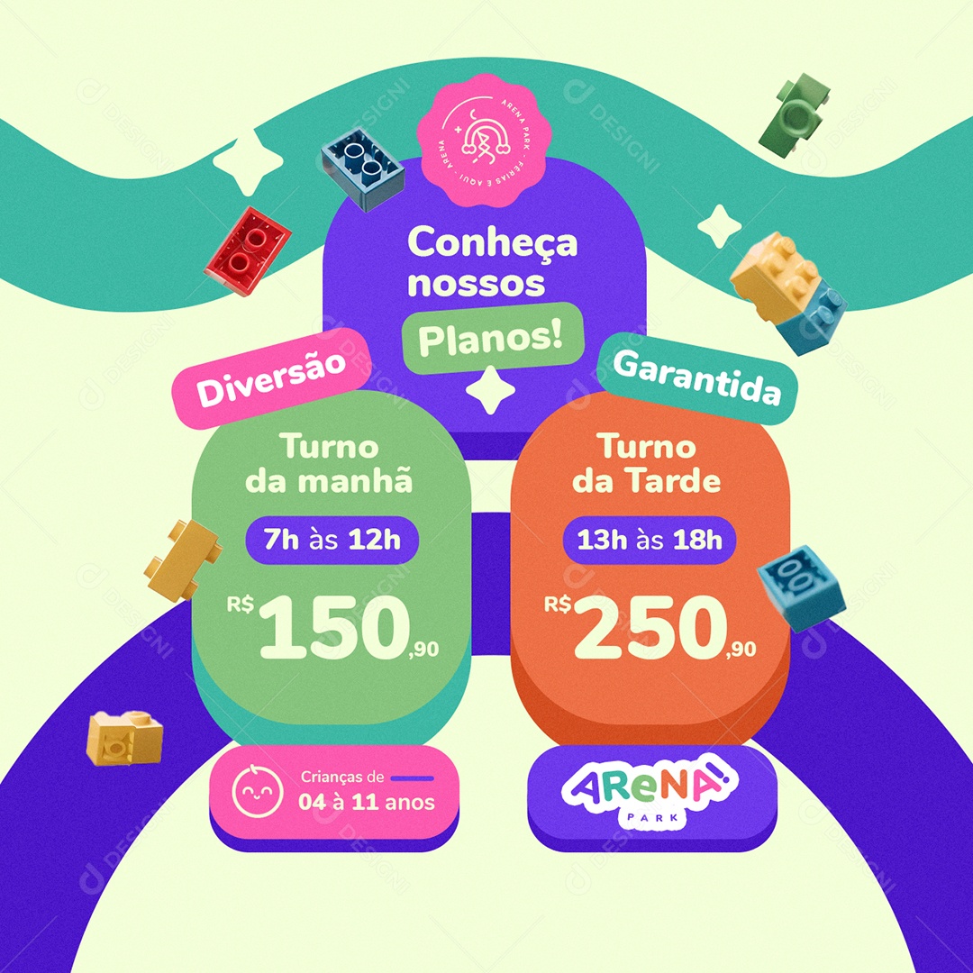 Férias Escolar Conheça Nossos Planos Diversão Garantida Social Media PSD Editável