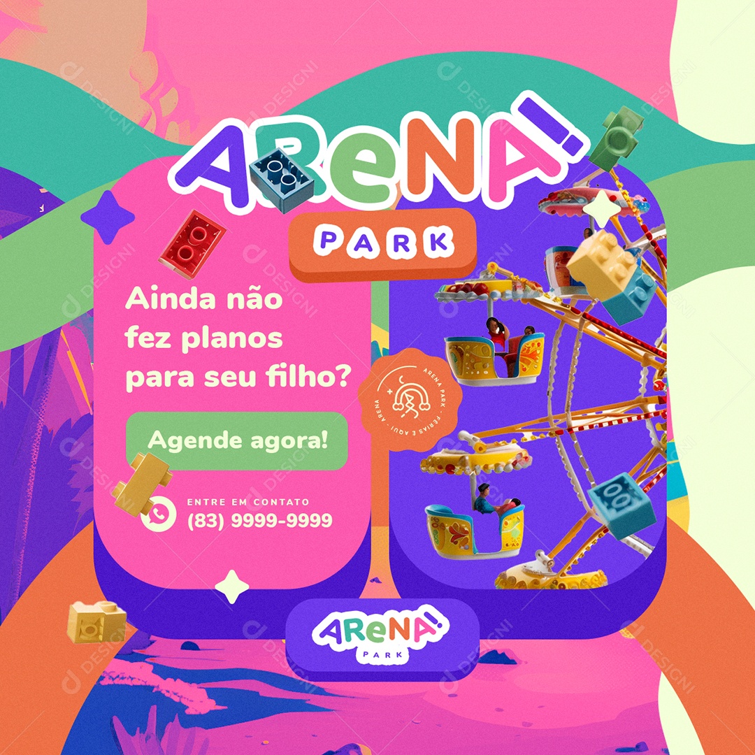 Férias Escolar Arena Park Ainda não Fez Planos para Seu Filho Social Media PSD Editável